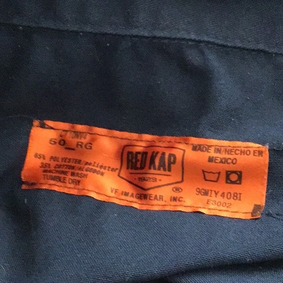 Red Kap Blue Paint Thrashed Twill Action Back Coverall with Chest Pockets Sz 50 - Picture 8 of 8